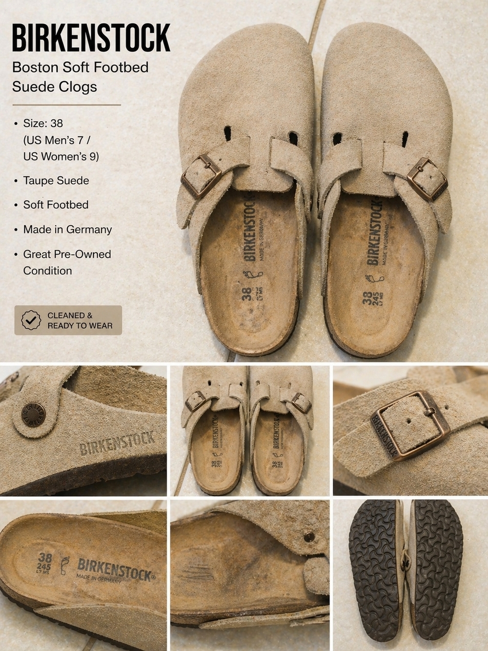 Birkenstock Kids Soft Footbed Suede Clogs in Taupe